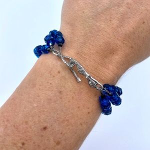 Swarovski blue crystal bracelet with mermaid clasp